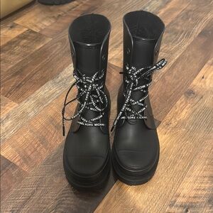 Michael Kors Black Winter Boots with Rugged Design